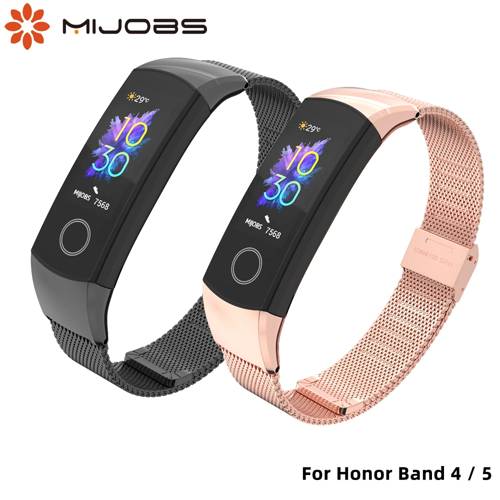 

For Honor Band 5 Strap Metal Strap Smart Wristband for Honor Band 4 Stainless Steel Bracelets for Huawei Honor 4 strap