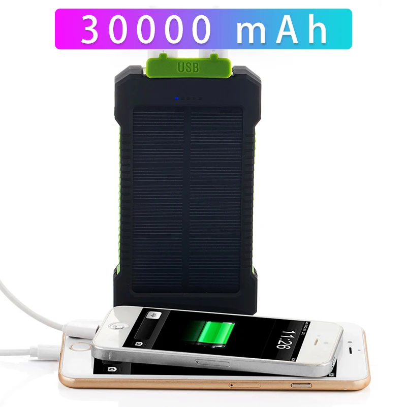 30000mAh Solar Power Bank for Xiaomi Dual USB Portable External Battery Pack Power Bank Solar Charger for Samsung iPhone 12 XR 30000mAh Solar Power Bank for Xiaomi Dual USB Portable External Battery Pack Power Bank Solar Charger for Samsung iPhone 12 XR