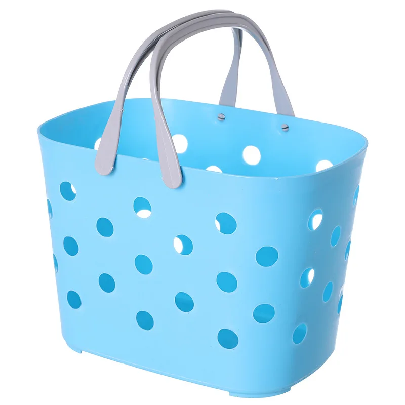 Креативная полая Водонепроницаемая домашняя корзина для хранения, корзина для ванной комнаты, многофункциональная пластиковая переносная коробка для хранения, Органайзер - Цвет: blue