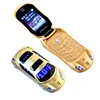 Car Shape Flip Small Cellphone Blacklist Dual Sim Card Child Mp3 FM Radio Recorder Toy Model Cartoon Mini Mobile Phone Easy Work 2