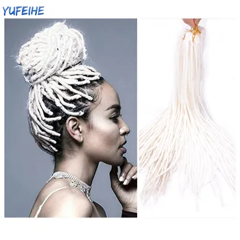22 pollici 24 fili lunghi dritti Dreadlocks estensioni dei capelli trecce sintetiche all'uncinetto per nero bianco uomo donna moda acconciatura