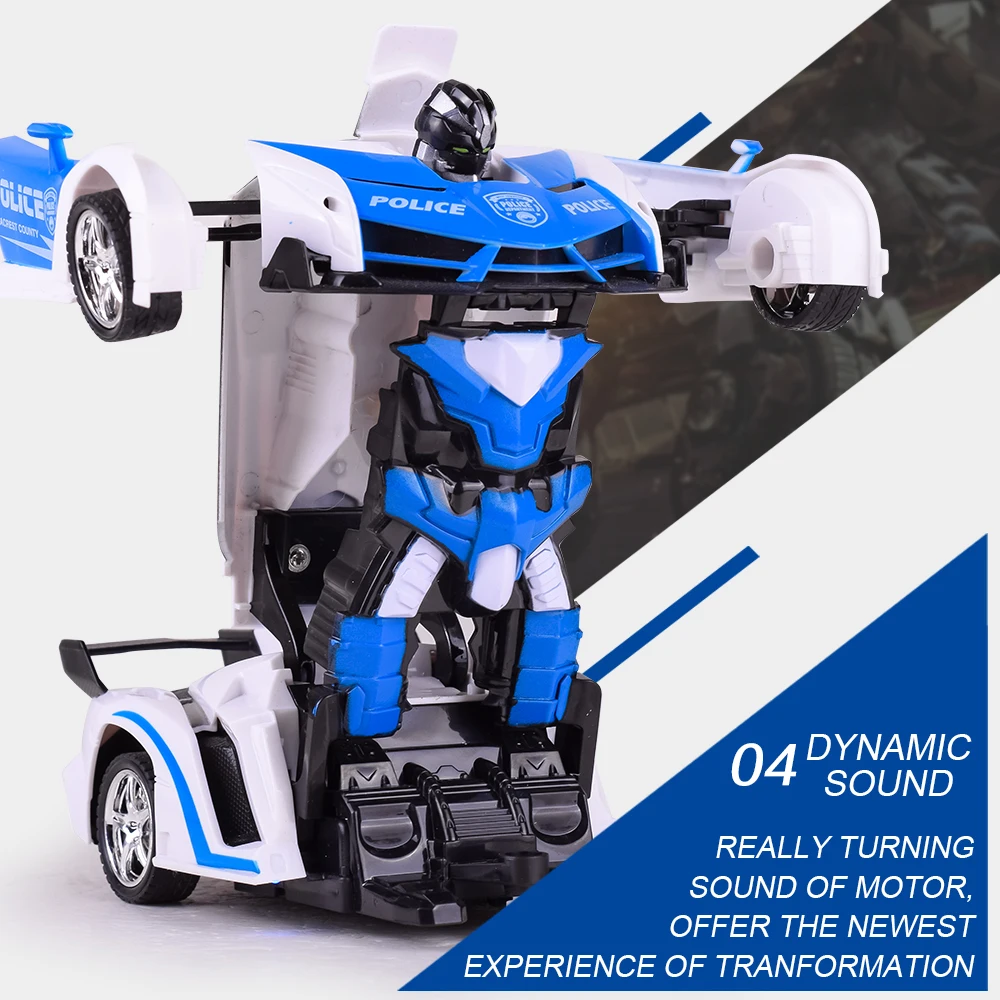 Remote Control Deformation Vehicle RC Model Racing Car One Key to Change Transformer Lamborghini Bugatti Toys for Children Boys