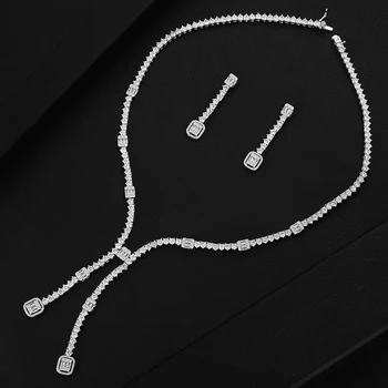 

GODKI Trendy Luxury Lariat Necklace Earring Sets Jewelry Set For Women Wedding Full Cubic Zircon Dubai Bridal jewelry Set 2020