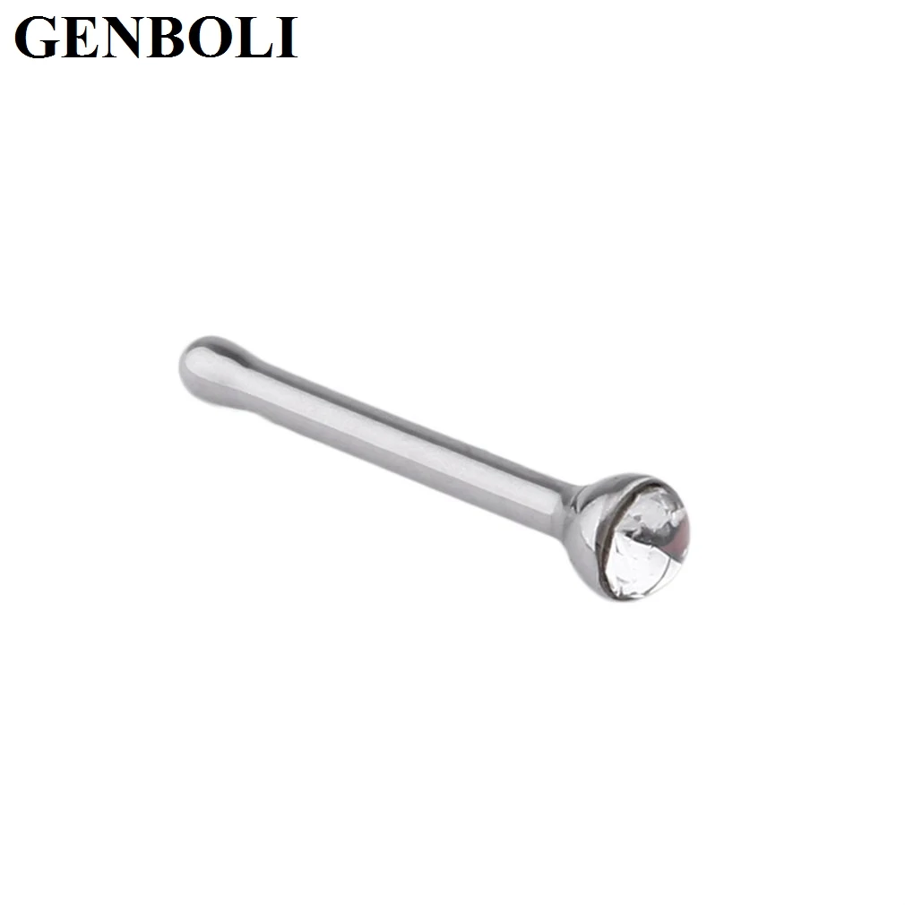 GENBOLI 24 шт./компл. нержавеющая хирургическая Сталь стразы из носа серьги-гвоздики прямые булавки бары модное ювелирное изделие для тела