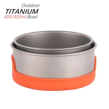 

Outdoor Pure Titanium Bowl Single-person Heat-proof Camping Bowl Pan Pot Tableware Cookware Picnic Equipment 400ml or 450ml
