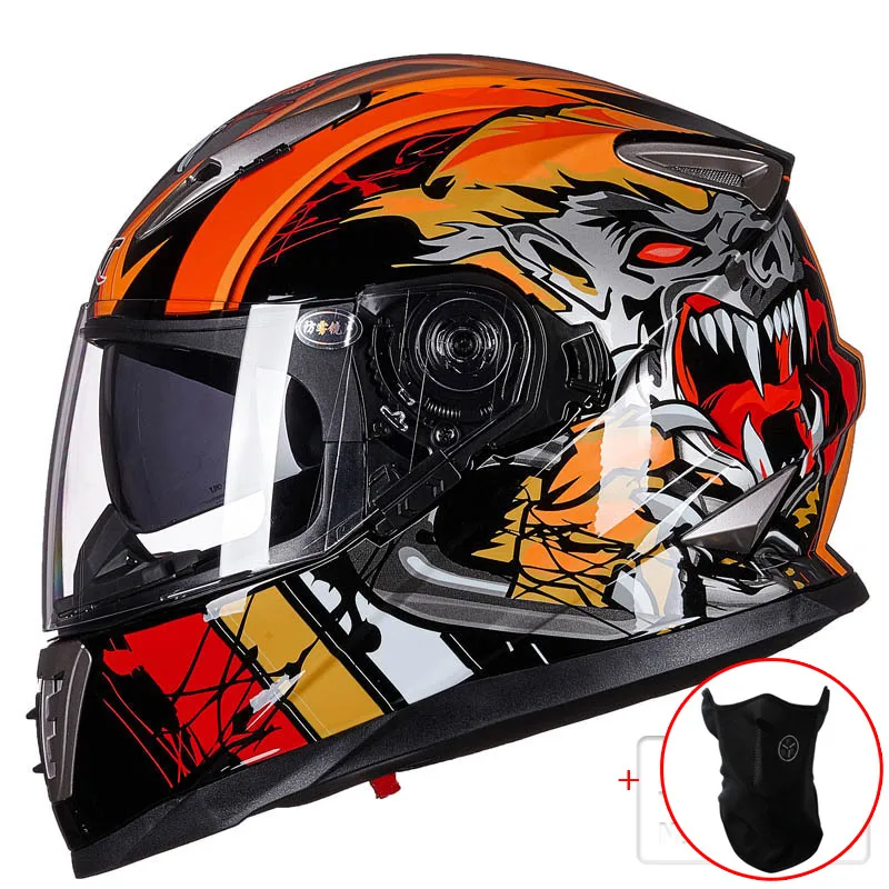 Dinosauri bianchi invernali GXT casco Moto integrale a doppia lente, casco  moto moto rbike da uomo con lente integrata può essere nascosto|Helmets| -  AliExpress