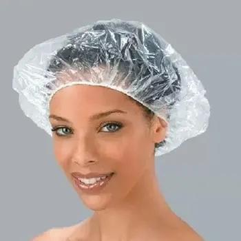 

100 pcs Waterproof Shower Cap Hotel Bath Hat Solid Color One Off Elastic Bathing Cap Bathroom Accessories for Women Men