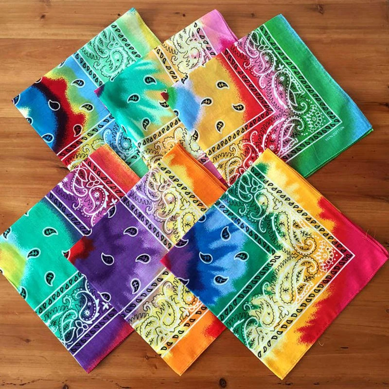 Pañuelo Multicolor la cabeza, Bandana estampado Floral, arcoíris, remolino, estilos|Bufandas de mujer| - AliExpress