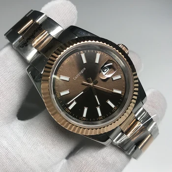 

Rose gold watch 40mm size AAA Men Luxury Watch Date Automatic just Mechanical glide smooth second hand
