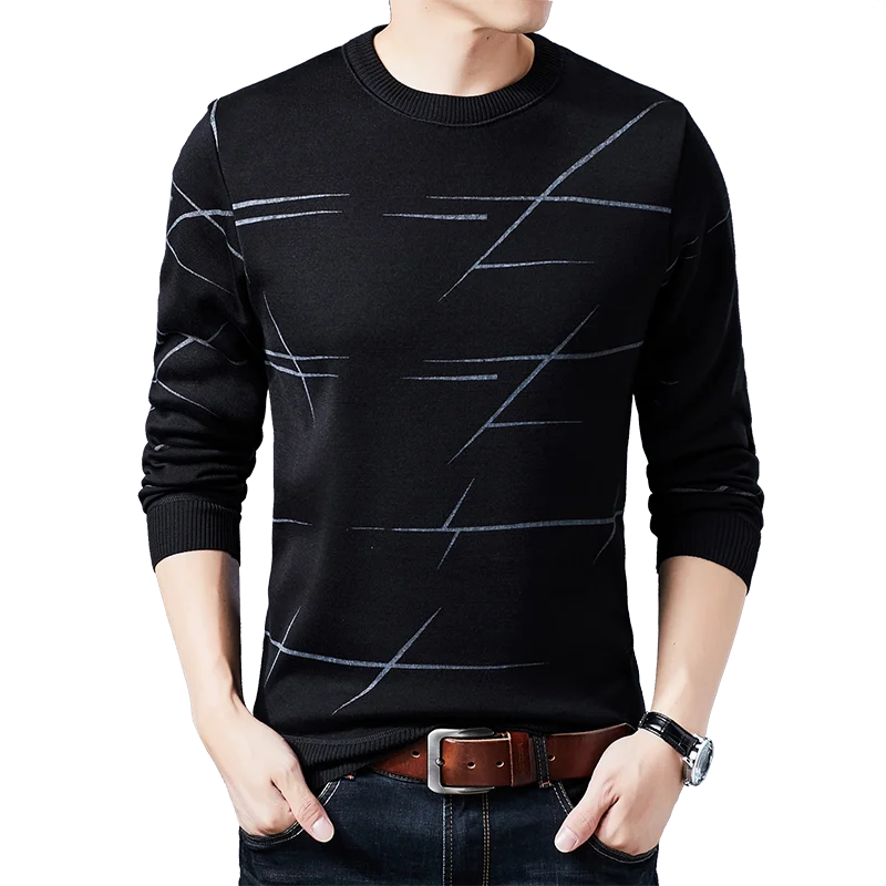 MIACAWOR New Men Sweater Winter Thick Pullover Men Knitted Jersey Hombre Slim Fit Jumpers Men Casual O-Neck Pull Homme Y237