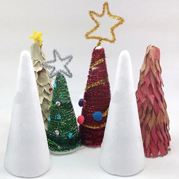 

5pcs 5.91 inch DIY Modeling Foam Cones Xmas Tree Decor Props Christmas Tree Craft Molds for Christmas Handmade Project Supplies