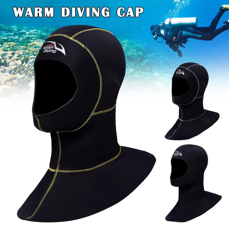 3MM Neoprene Scuba Diving Hood with Shoulder Wetsuit Hood Snorkeling Hat Headgear  X85