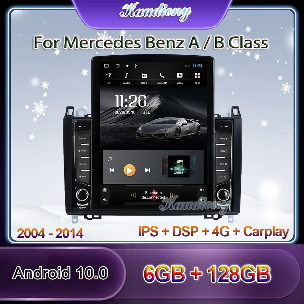 Автомагнитола Kaudiony на Android 10 0 для Mercedes Benz B200 W203 S203 C180 C200 C209 W209 C208 W208 GPS-навигация 4G