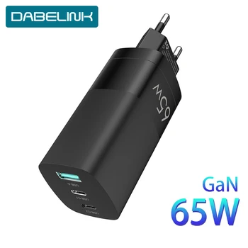 

DABELINK GaN Charger 65W Quick Charge QC 3.0 PD Fast Charge AFC FCP Travel Charger For Macbook Pro For iPhone Laptop Huawei