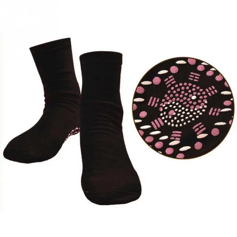 Спортивные Медицинские носки для взрослых магнитотерапия мягкий Турмалин износостойкий для снятия усталости самонагревающийся массажный носок для ног - Цвет: Black