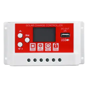 

Solar PWM 30A Charge Controller 3-Stage Dual USB LCD Display 12V 24V Solar Cell Panel Charger Regulator with Load