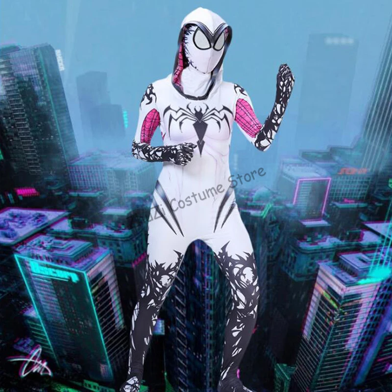 Костюм Venom для девочек Женщины zentai Venom костюм симбиота для Карнавальный костюм для костюмированой вечеринки на Хэллоуин