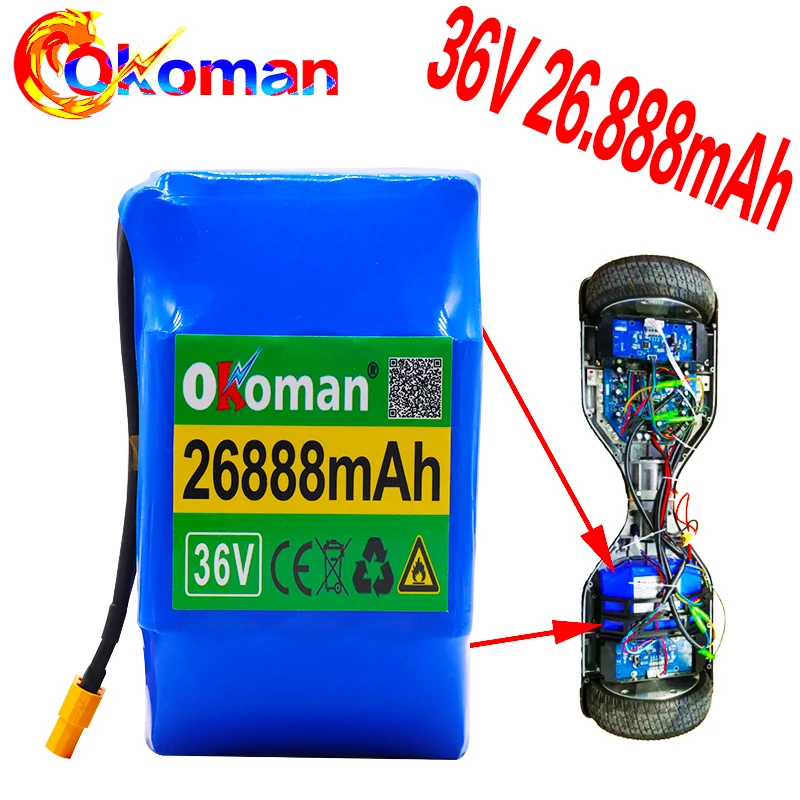 10S2P 36v литий-ионная аккумуляторная батарея 26888 мА/ч 26.8AH для зарядки Ноута и