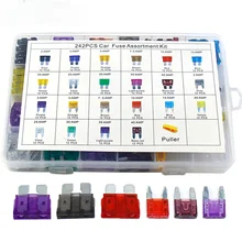 242PCS Auto Car Blade Fuses with Box Clip Assortment 2A 3A 5A 7.5A 10A 15A 20A 25A 30A 35A 40A Automobile Cars Security Fuse