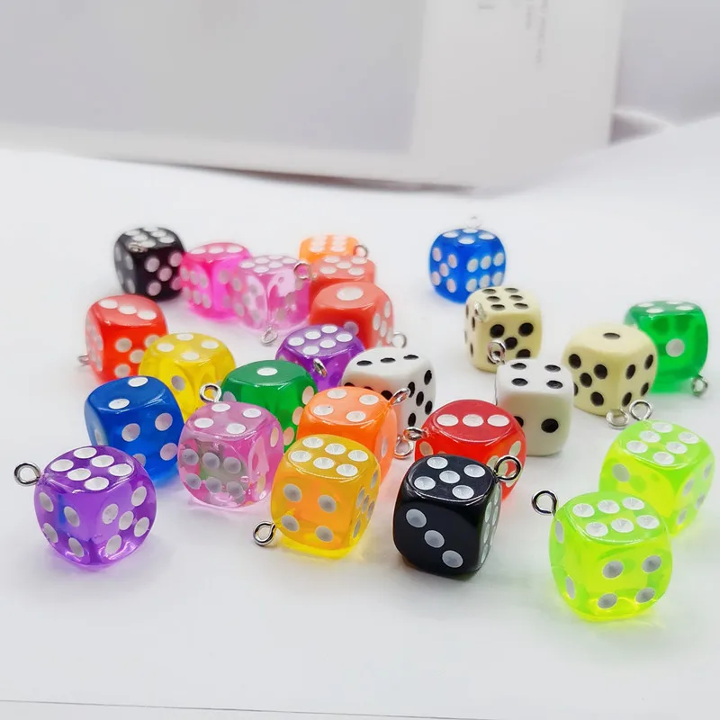 Dice Charms Earring-Pendants Figurines Charms-Making-Accessories Craft Miniature Resin Cabochon