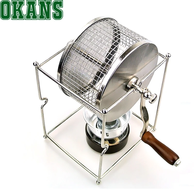 

Manual Household Hand-baked Beans Coffee Beans Roaster DIY Small Stainless Steel Wheel Baking Machine