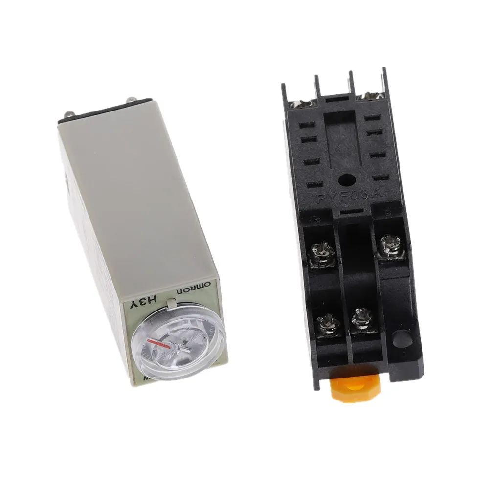 Таймер задержки 0-5 сек H3Y-2 DC12V DC24V AC110V AC220V реле времени с PYF08A 8pin база Мини реле времени