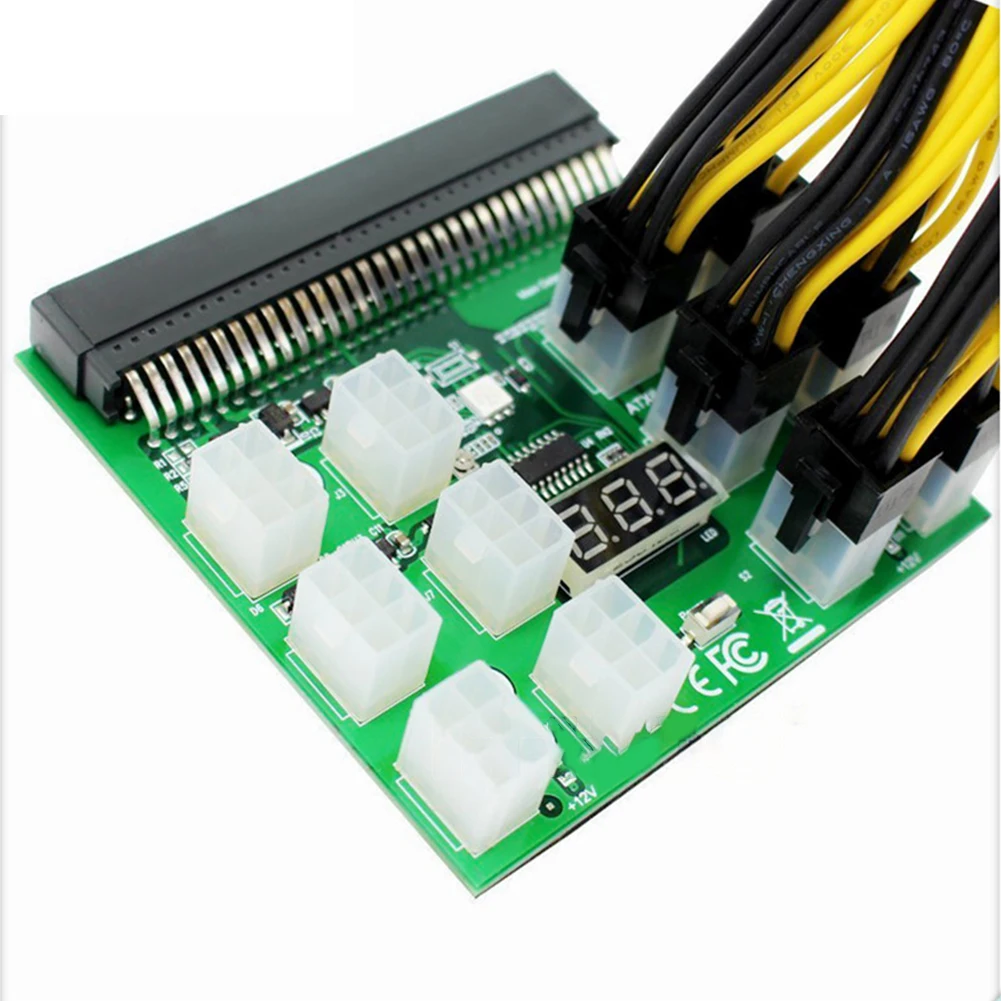 Conversion +12pcs 6Pin to 8Pin 18AWG Power Cable Power Module Breakout Board for HP 750W 1200W PSU Server Power  for BTC