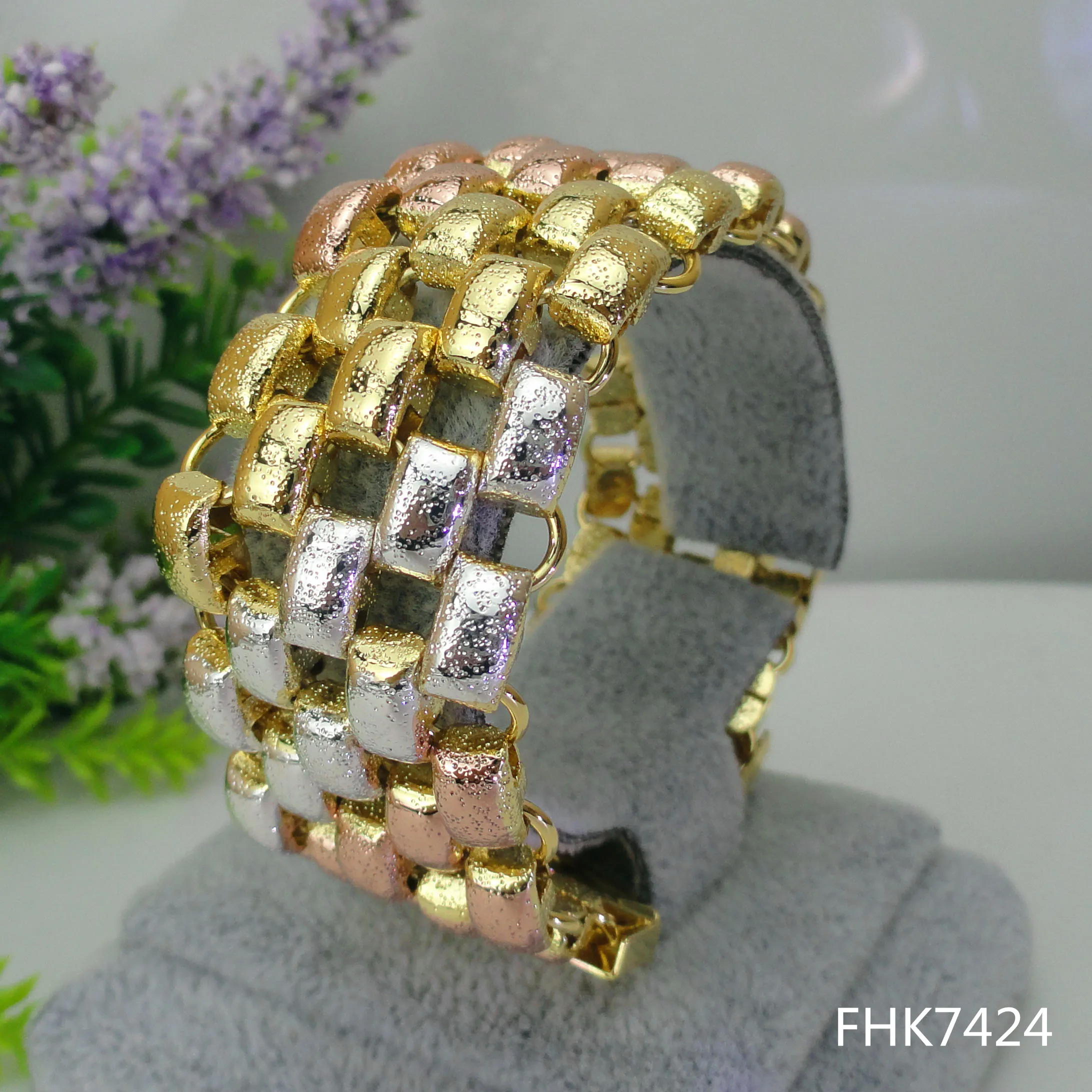 Yuminglai 24K Дубай золотые браслеты Модные Большой браслет FHK7423