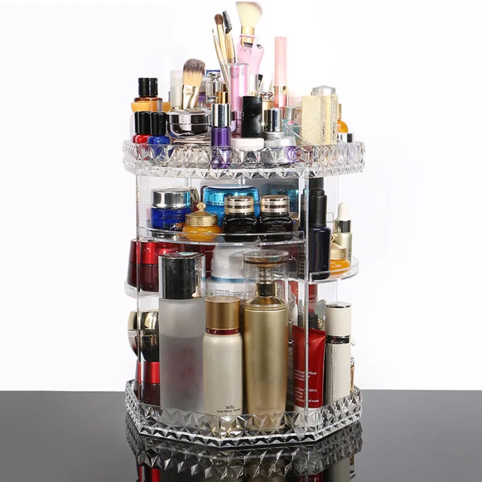 360 Вращающийся кристалл коробка для хранения косметики многофункциональный съемный органайзер для макияжа HJL2019