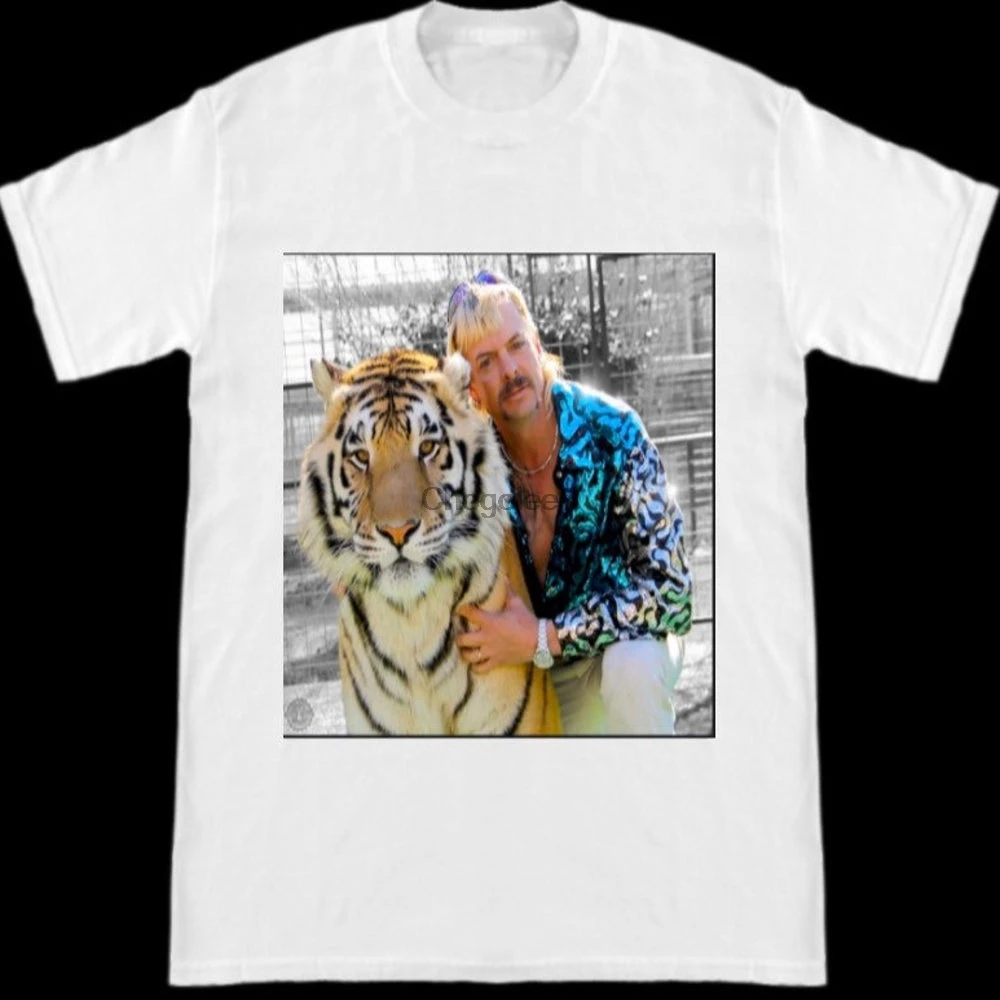 Экзотическая рубашка Tiger King Joe с большим котом |