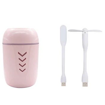 

Air Humidifier 200Ml Large Capacity Household Silent Ultrasonic Air Humidifier With Led Night Light And Fan Pink