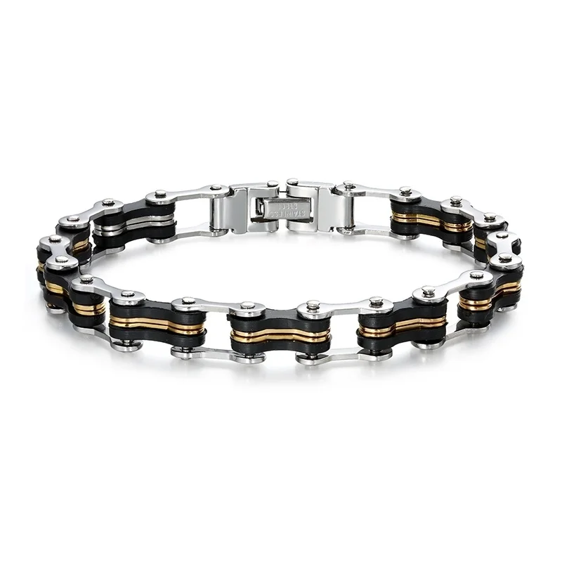 20 шт./партия новые модные роскошные мужские браслеты из нержавеющей стали Открытый панк крутой стиль титановая сталь мужской ювелирный браслет BR-18