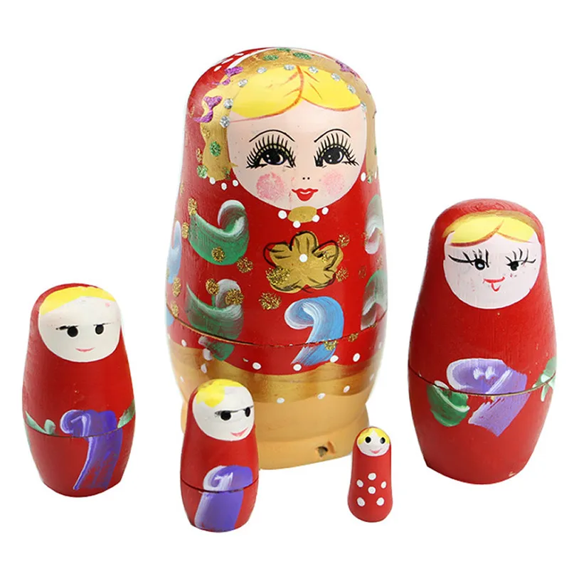 5 шт. деревянные русские куклы матрешки|nesting dolls|russian nesting dollsbabushka matryoshka |