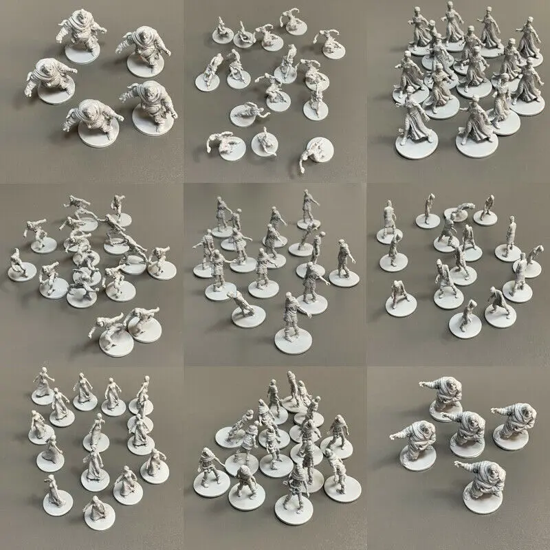 Lot Zombies Runners Walkers Mini Miniatures For Role Playing Zombicide Board Game Kickstarter Unpainted Figure Toy PalySet