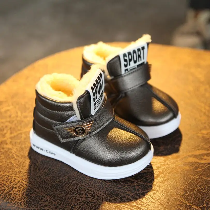 

kids snow boots winter New fashion warm plush Children's shoes PU leather Non-slip Boys girls Comfortable Children's boots
