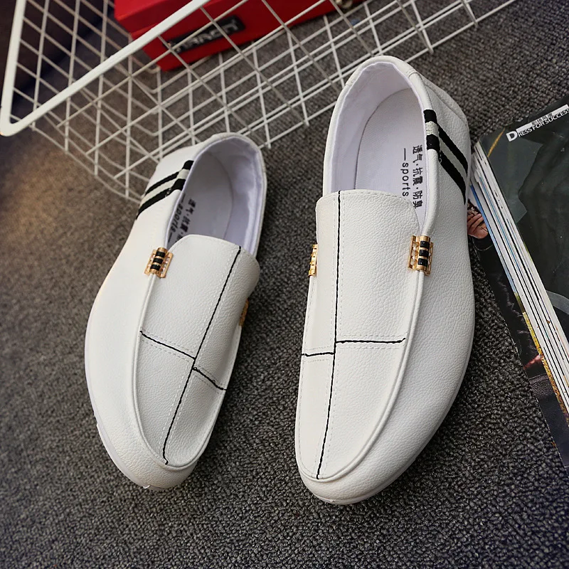 

Spring England Popular Leather Shoes Men Trend Moccosins Men's Lazy MEN'S Casual Shoes Foot Covering Spring And Summer Driving S