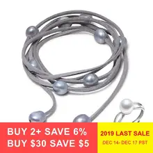 DAIMI DIY 9-10 мм БАРОККО Жемчуг кожаный браслет Повседневный стиль Летний пляж ювелирные изделия ожерелье браслет ювелирные изделия