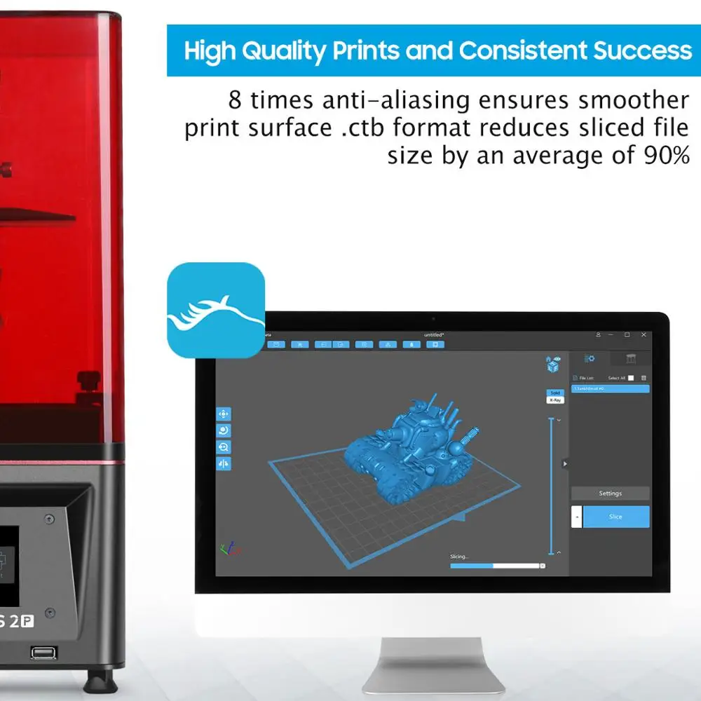 ELEGOO MARS 2 PRO Mono SLA 3D Printer UV Photocuring LCD 3D Printer with 6  inch 2K Monochrome LCD Printing Size 129x80x160mm