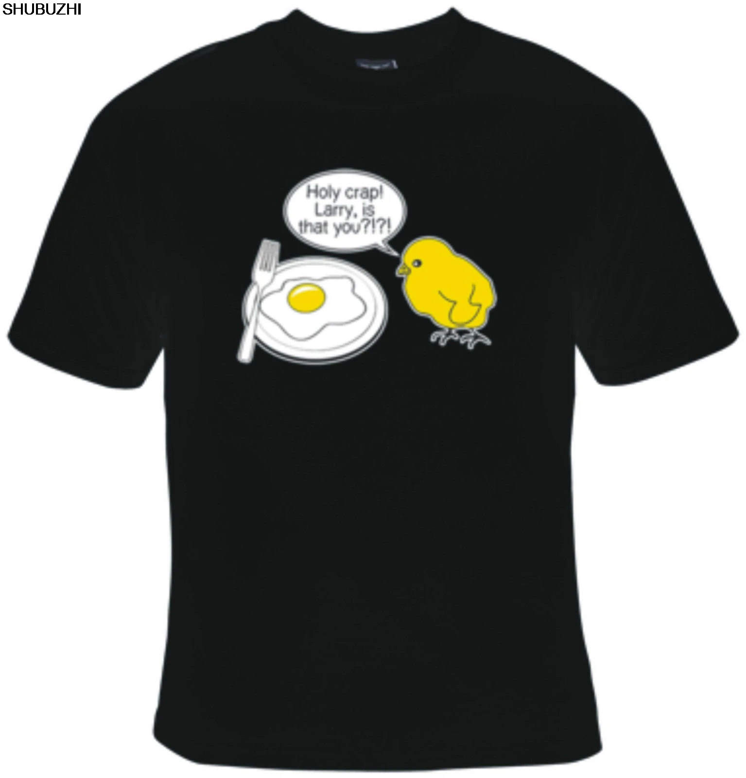 Новинка брендовые футболки с надписью HOLY shrash LARRY CHICK AND EGG маленькие до 5XL черная