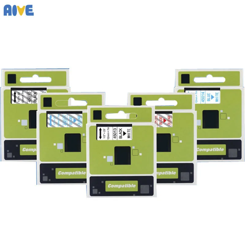 Aive 6 мм разноцветные 43610 43618 43613 43612 черно белые совместимый с Dymo D1 ленты для Label manager