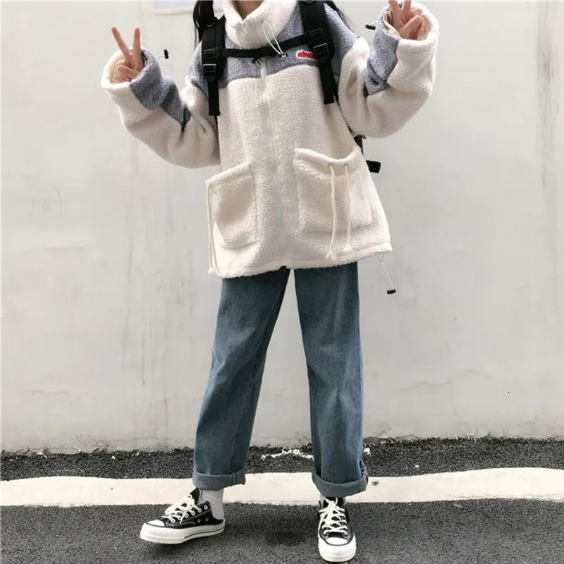 Dames Jassen зимняя куртка женская имитация меха ягненка украинское манто Femme Hiver Harajuku корейское уличное модное длинное пальто