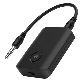 

Bluetooth 5.0 Transmitter Receiver, 2-In-1 Wireless Adapter with 3.5mm AUX Stereo Output, for PC/TV/Home Sound System