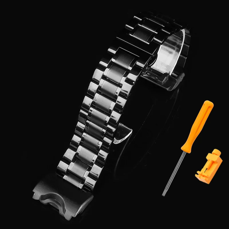 thumbnail image 1 of Correa de reloj de acero refinado sólido de metal modificado para la serie GS-hock Big Mud King GWG-1000/GB, pulsera de correa de reloj para hombre de 24 mm, 1 of 5