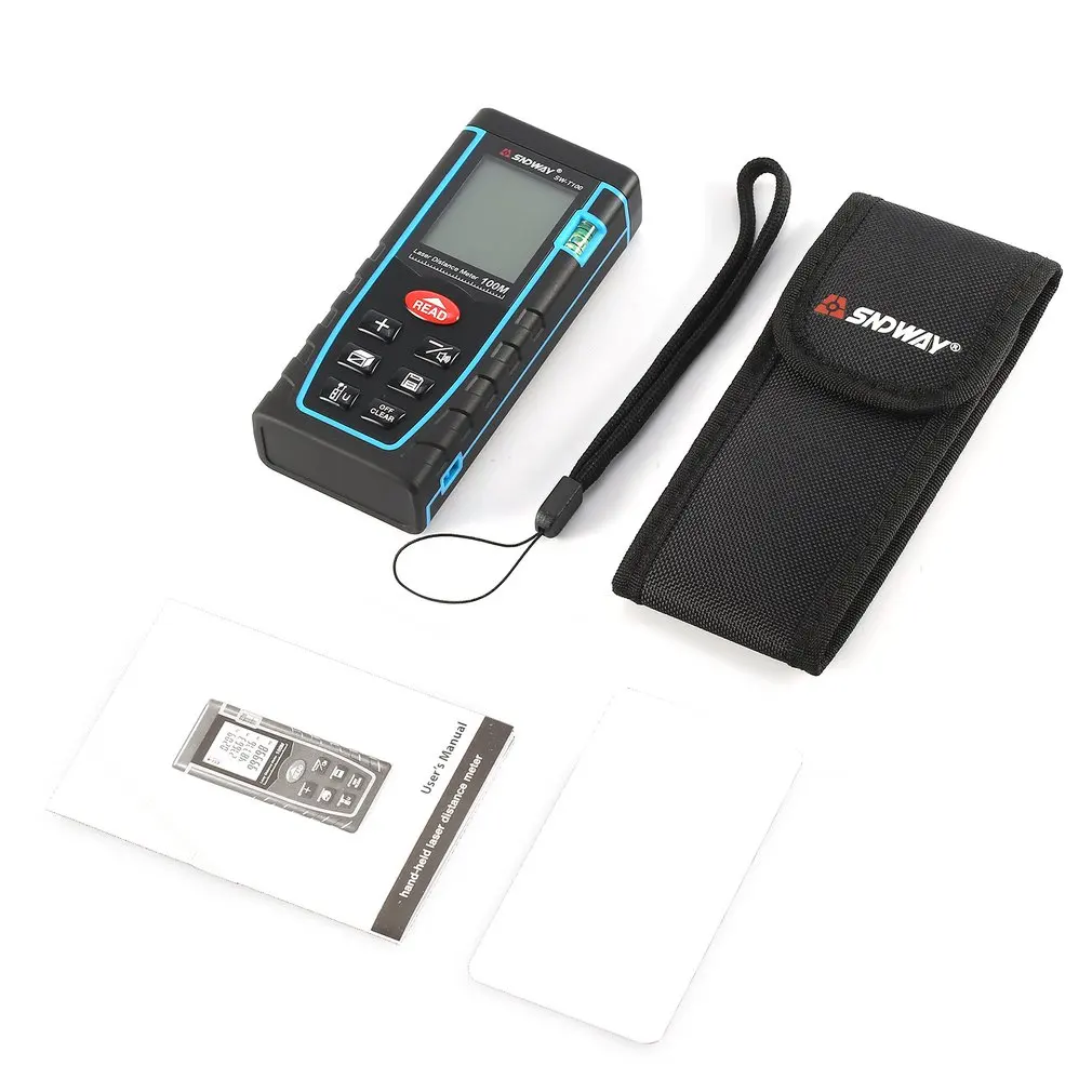 SNDWAY 100M SW-T100 Handheld Laser Distance Meter Range Finder Trena Laser Rangefinder Laser Tape Measure Distance Tool SNDWAY 100M SW-T100 Handheld Laser Distance Meter Range Finder Trena Laser Rangefinder Laser Tape Measure Distance Tool