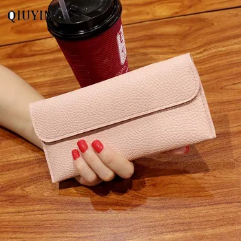 

Qinyin Korean Wallet Cardbag Clutch Bag Women Wallet Luxury Brand Purse Leather Handmade Purse Premium Products Thin Money Long