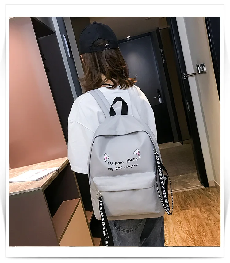 2019 новая стильная школьная сумка женская в Корейском стиле, Студенческая лента для рюкзака с надписью MORI, комплект из холста