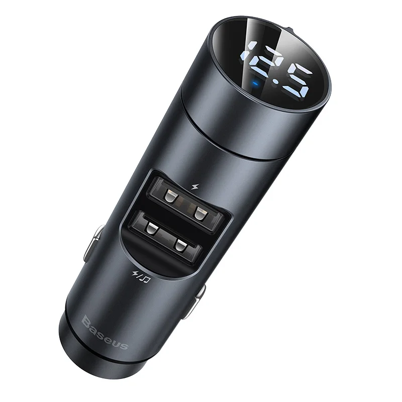 Baseus 3.1A автомобильное зарядное устройство Bluetooth 5,0 адаптер fm-передатчик беспроводной аудио приемник мобильный телефон зарядное устройство для iPhone samsung - Тип штекера: Black