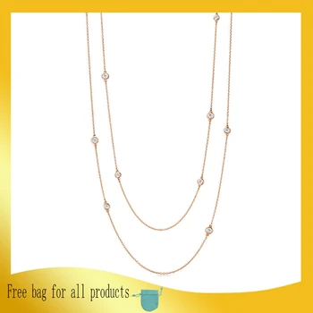 

Trendy S925 Sterling Silver Jewelry High Quality Zircons Necklace For Woman Girls Birthday Valentine Best GIFT