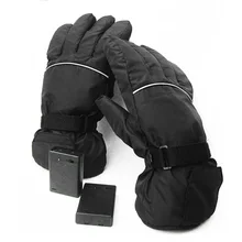 1 пара электрическая Лыжная велосипедная аккумуляторная батарея питание Кемпинг унисекс езда на мотоцикле Водонепроницаемые зимние перчатки с подогревом для пеших прогулок