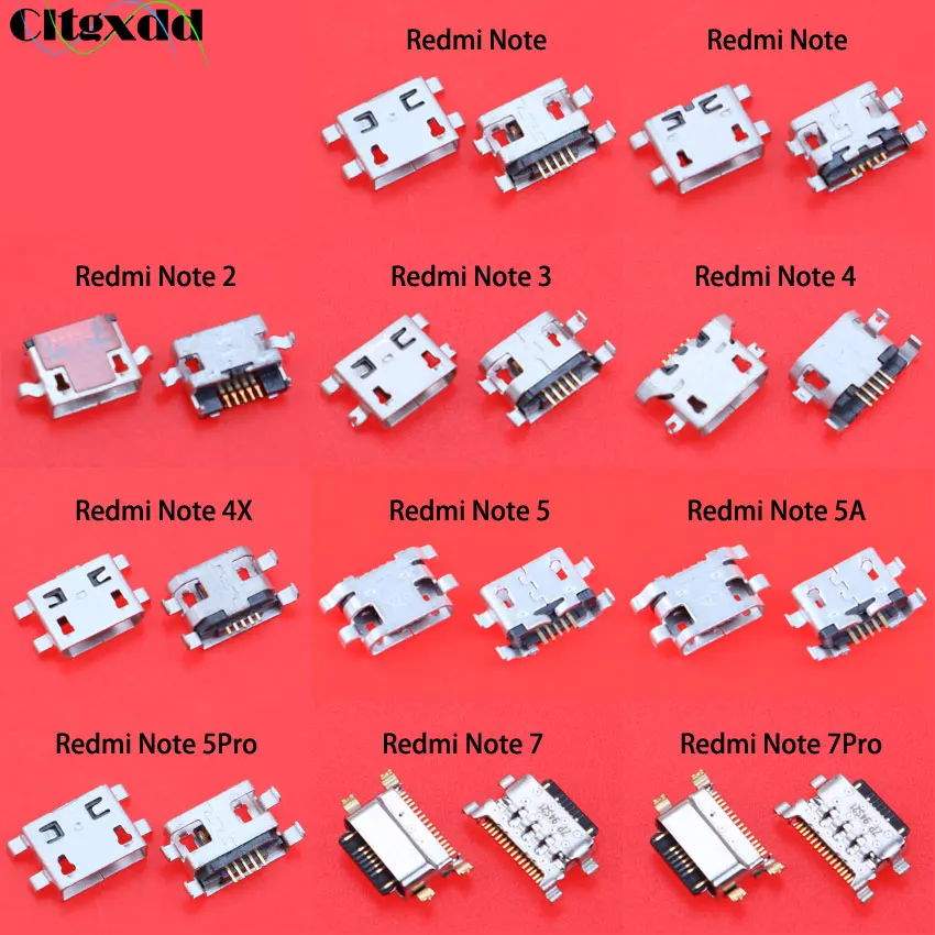 1 шт. Micro USB 5Pin гнездовой разъем для зарядки Xiaomi Redmi Note 2 3 4 4X 5 5A 5Pro 7 7Pro Mini